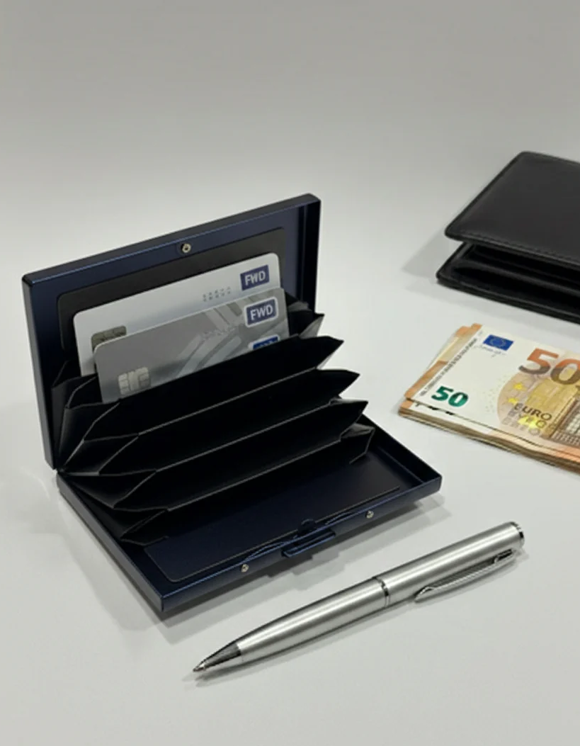 Minimal Metal Wallet (Blue)
